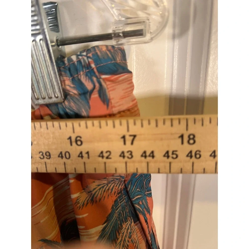 Goodfellow & Co Mens Swim Trunks‎ Tropical Palm Tree Floral Orange Size L